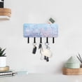 thumbnail image 6 of Stylish Acrylic Key Holder Wall Mount small shelf with hooks Decorative & Functional for Home Organization Pastel Blue Wildflowers, 6 of 6