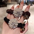 thumbnail image 2 of Miangastore Elastic Hair Band Brown Pearls 2Pcs 3.1X3.1in, 2 of 9