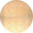 thumbnail image 1 of Ahgly Company Indoor Round Abstract Mustard Yellow Oriental Area Rugs, 3' Round, 1 of 6