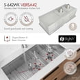 thumbnail image 3 of Stylish Undermount 42" Stainless Steel Double Bowl 70/30 Workstation Kitchen Sink with 8 accs S-642WK, 3 of 13