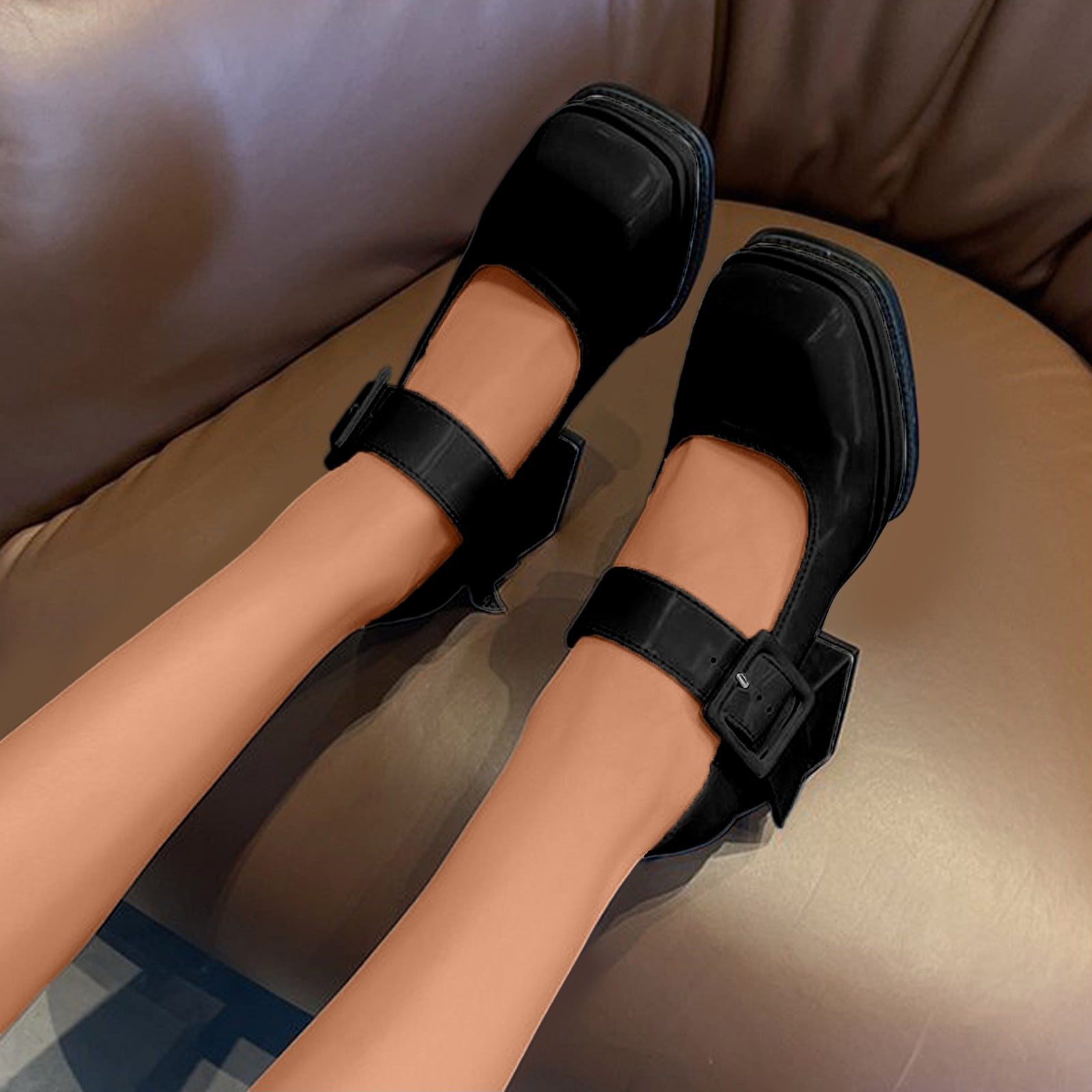 Black buckle shoes womens best sale