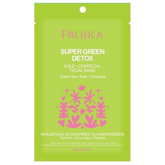 Pacifica Super Green Detox Kale and Charcoal Detox Facial Mask , 0.67 oz Mask