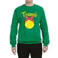 thumbnail image 2 of Wild Bobby, Tennis Mom Cute Bow Ribbon Tennis Ball, Mother's Day, Unisex Crewneck Graphic Sweatshirt, Kelly, Large, 2 of 3