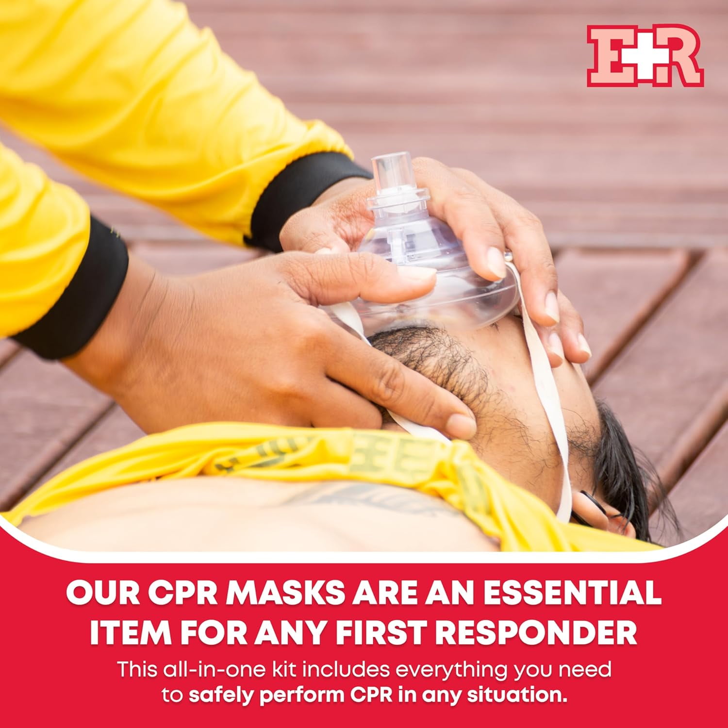 (50 Pack) Ever Ready First Aid Adult & Infant CPR Mask Emergency Medical Kit, Red