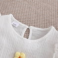 thumbnail image 6 of Linfrsh Summer Outfits for Toddler Girls Toddler Girl Clothes Layered Ruffle Top Floral Shorts Cute Toddler Girls Summer Outfits 2Pcs Clothing Set(White,3-4 Years), 6 of 9