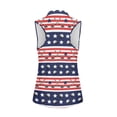 thumbnail image 5 of Garronmavis Golf Shirt for Women Quarter Zip Sleeveless Tennis Shirts Collared Casual Shirts Hiking Pickleball Womens Flag Golf Shirt, American Flag Stripe, Size XS, 5 of 7