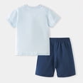 thumbnail image 5 of TOWED22 Baby Boy Summer Clothes 2 Pieces Cartoon Crocodile Graphic Short Sleeve Tee Top Animal Print Shorts Toddler Outfits(Light Blue,3-4 Y), 5 of 9