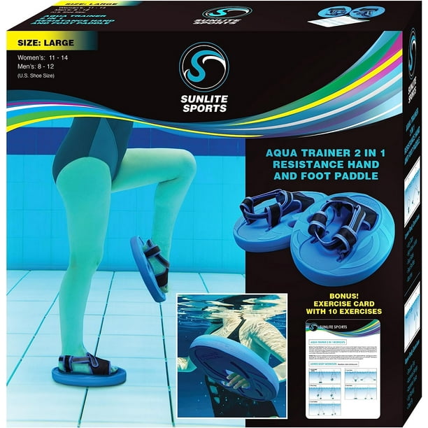 Sunlite Sports Aqua Trainer 2in1 Resistance Hand and Feet Paddle