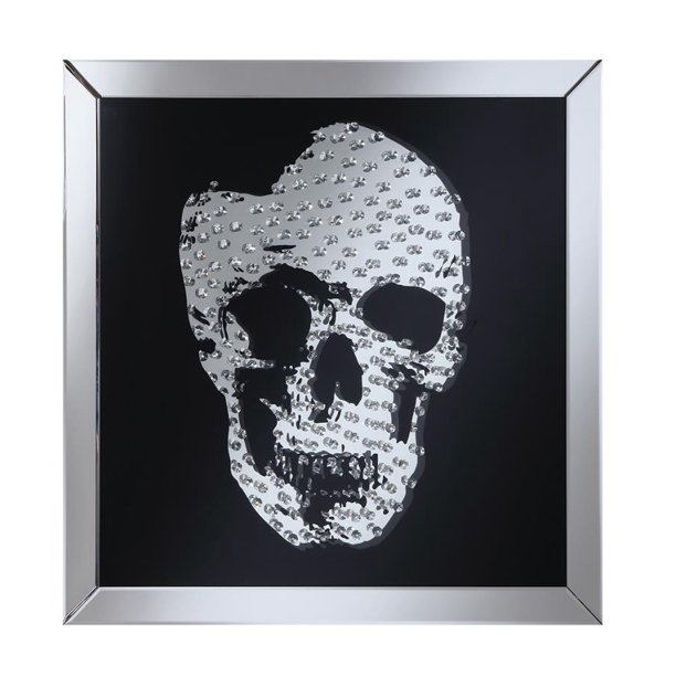 Contemporary Black Skull Wall Mirror