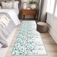 thumbnail image 4 of Flower Teal Washable Area Rug 2x6 Grey Cherry Blossoms White Background Low-Profile Area Rugs with Non Slip Backing Indoor Floor Carpet for Entrance Living Room Bedroom Home Office, 4 of 9