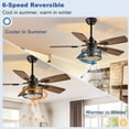 thumbnail image 5 of Depuley 42-Inch Fine Net Caged Ceiling Fans with Lights: Dual Finish 5 Black Walnut Blades Hanging Fan - Rustic Ceiling Fan with Remote Control for Farmhouse Indoor/Outdoor Use, 5 of 9