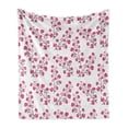 thumbnail image 1 of Floral Soft Flannel Fleece Throw Blanket, Twig of Sakura Trees with Bloomed Pink Cherry Blossom Flowers Pattern, Cozy Plush for Indoor and Outdoor Use, 70" x 90", Magenta Maroon White, by Ambesonne, 1 of 6