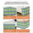 thumbnail image 6 of Green Blue Bed Skirt King Size 18&nbsp;Inch Drop, White Stripe Wrap Around Dust Ruffle Bedskirts, Wrinkle & Fade Resistant Easy Fit Bedskirt with Adjustable Elastic, 6 of 8