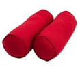 thumbnail image 2 of 20-inch by 8-inch Double-corded Solid Twill Bolster Pillows with Inserts (Set of 2) - Ruby Red, 2 of 2