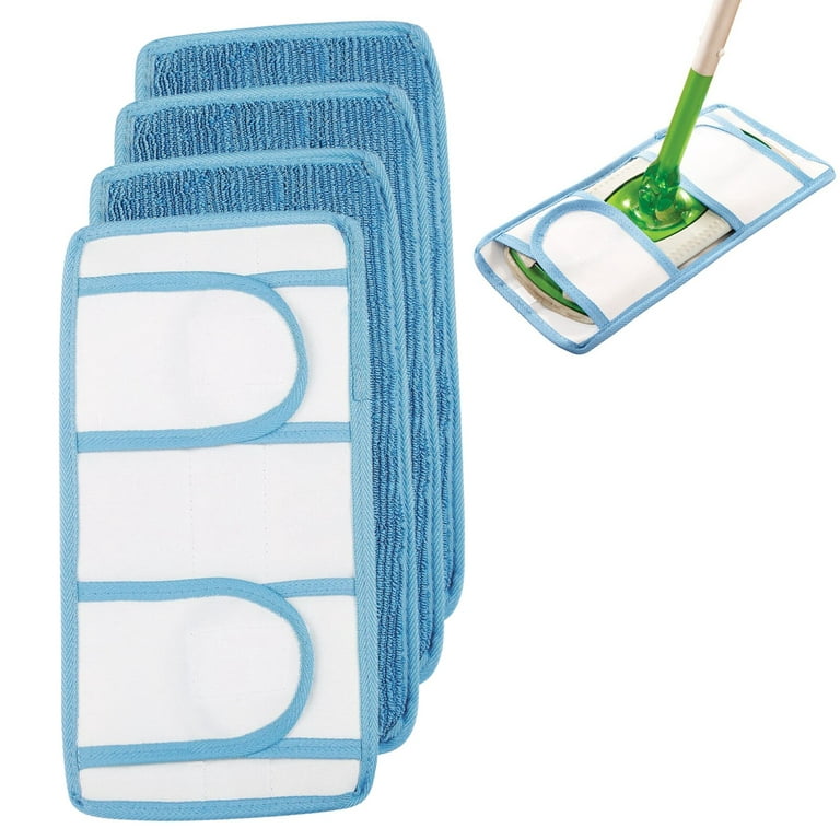 Reusable Mop Pads Compatible with Swiffer Wet Jet Mop- 6 Pack Wet Pads  Refill Washable Microfiber Mop Pads Wet Dry Mopping Cloths Replacements for