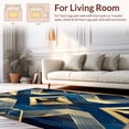 thumbnail image 2 of ODIKA 6'x9' Machine Washable Non-Slip Area Rug, Gatsby Era Glamour with Abstract and Metallic Scrollwork High Traffic Rug, Blue, 135867, 2 of 7