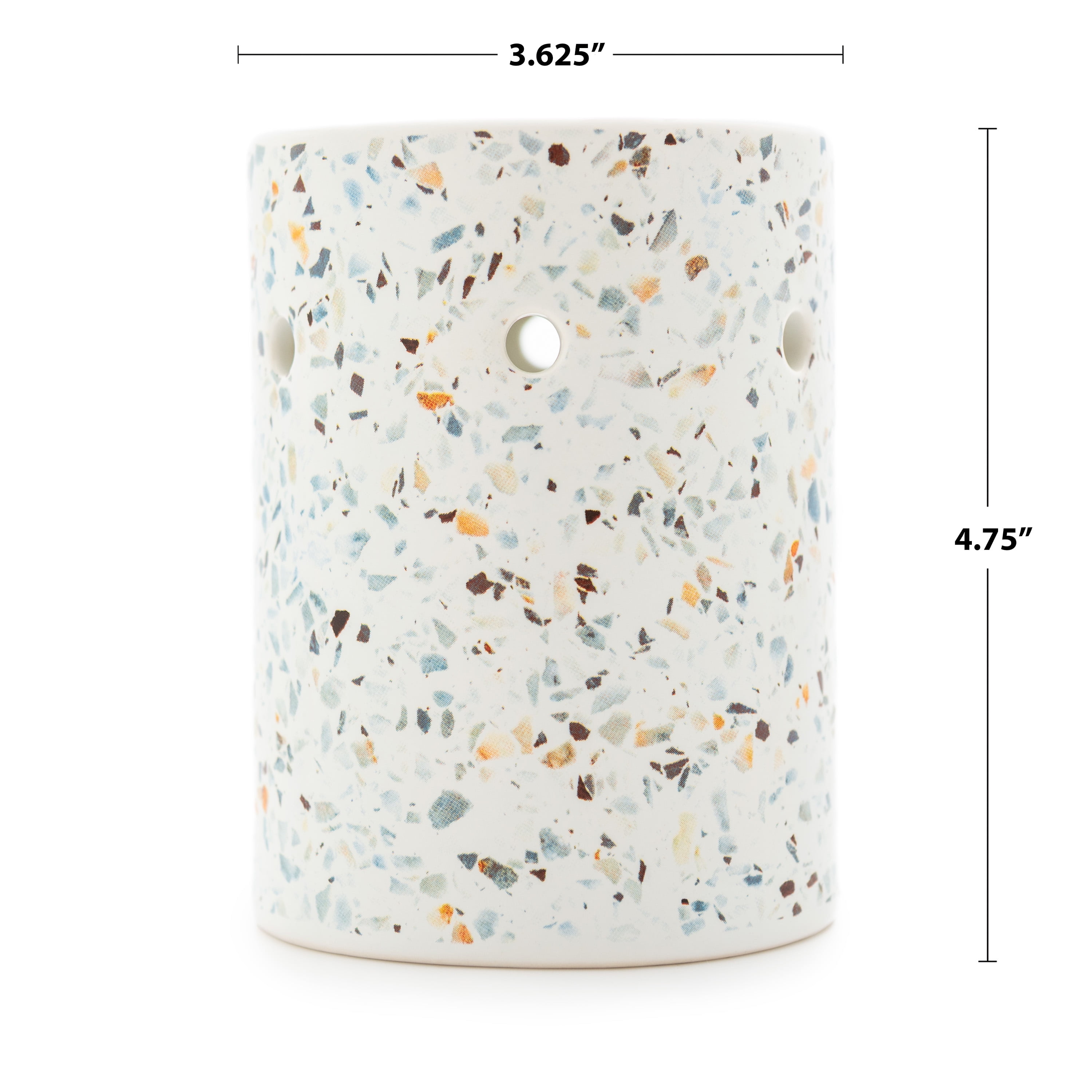 Mainstays Tealight Ceramic Warmer, Multi-Colored Terrazzo, 1 Pc