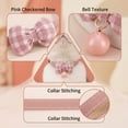 thumbnail image 3 of Pet Collar Bow Tie, Detachable Checkered Plaid Bowtie Accessory for Cat Collars, Cute Clothes for Small Dogs, Holiday Attire, Easter & Valentines Day Gifts for Pets Pink Size:M, 3 of 6