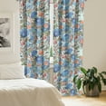 thumbnail image 2 of Ambesonne Floral Curtains, Orange Flowers Vintage Plot, Pair of 28"x95", Dark Ceil Blue and Apricot, 2 of 5