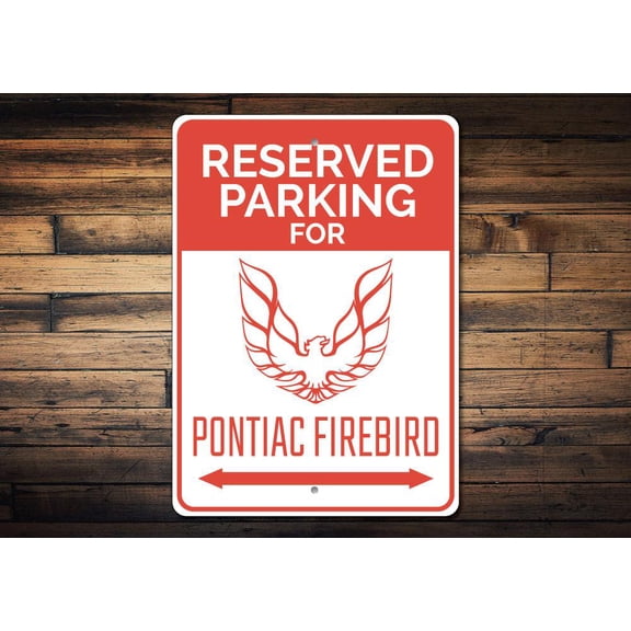 Reserved Parking Firebird Novelty Decor, Metal Wall Sign - 10x14 Inches