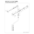 thumbnail image 6 of Kingston Brass KS1210BPL Bel-Air Double-Handle Wall Mount Bathroom Faucet, Matte Black, 6 of 8
