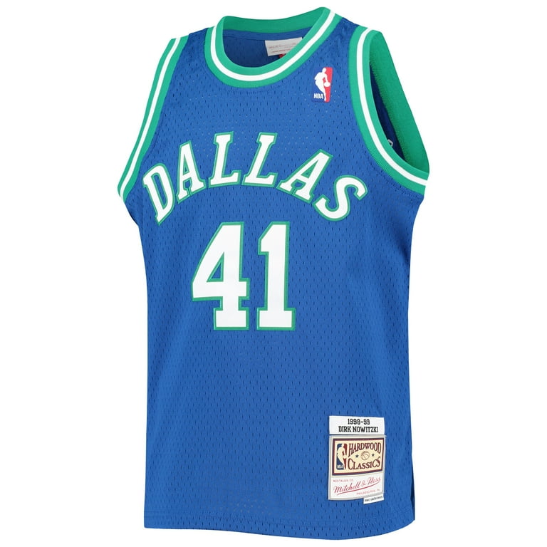 Men's Mitchell & Ness Dirk Nowitzki Blue Dallas Mavericks Hardwood