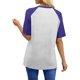 thumbnail image 3 of Camisetas de manga corta de verano para mujeres Moda de manga de raglan Color bloqueado cuello redondo Blusa casual Camisetas de manga corta de mujer Casual, 3 of 7