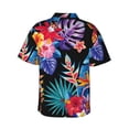 thumbnail image 3 of Bixox Men's Hawaiian Shirts Men's Tropical Palm Leaves Print Short-Sleeve Shirt-X-Large, 3 of 8