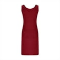 thumbnail image 5 of WQQZJJ Ladies Casual Round Neck Dress Solid Color Slim Comfortable Dress Tank Mid-Length Bottom Dresses, 5 of 6