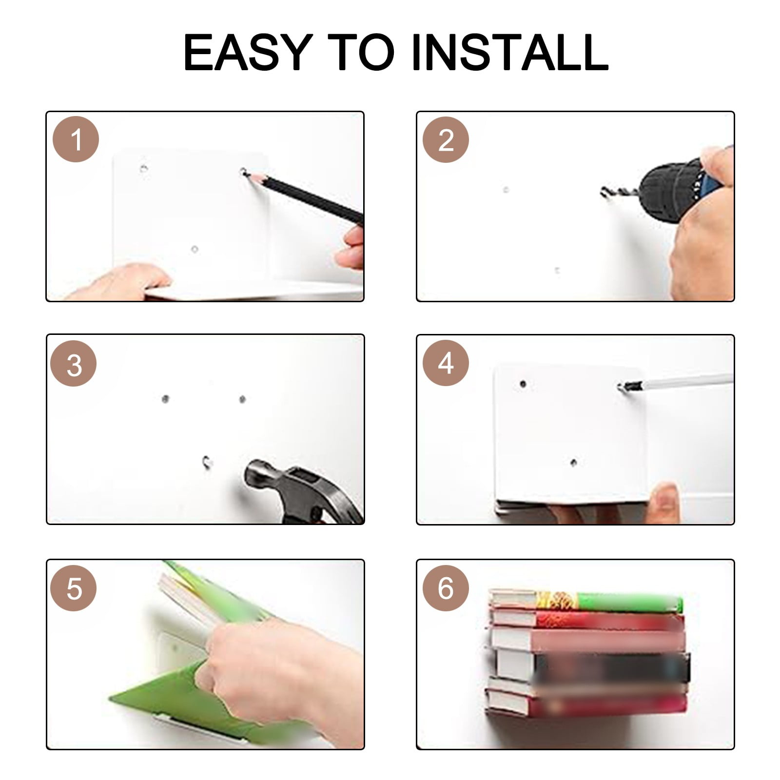 Invisible Floating Bookshelf: Space-Saving Metal Shelves for Stylish Storage! Smile Home