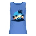 thumbnail image 4 of ZCFZJW Men’s Workout Tank Top Cute Summer Tropical Palm Tree Print Performance Gym Bodybuilding Athletic Sleeveless T Shirts Blue L, 4 of 5