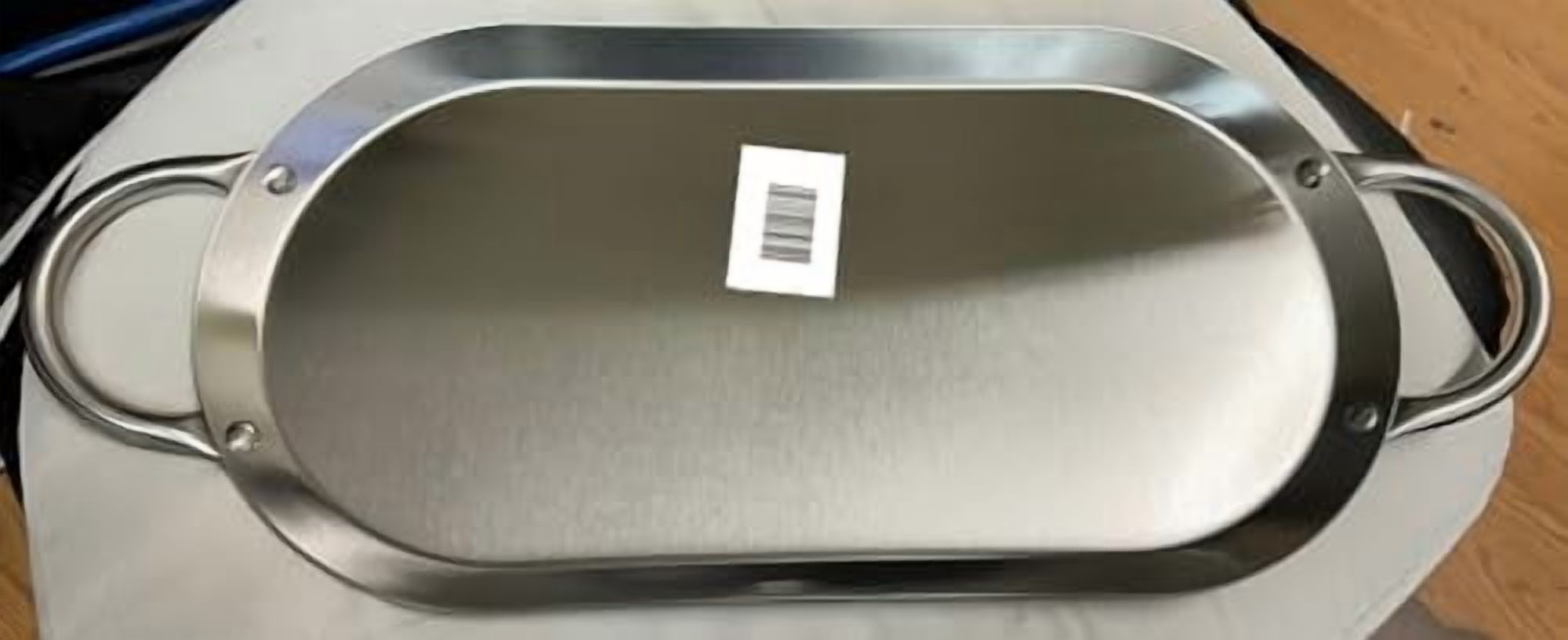 Mexican Style Comal Plano Griddle Acero Flat Grill Stainless Steel Oval Cuadrado W/Handle Hanger 19x11.5"