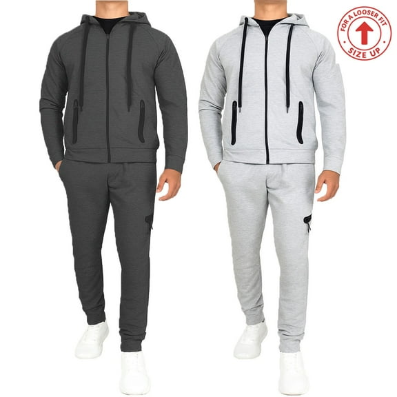 Men's 2-PACK Tech Fleece Hoodie & Jogger Set (Sizes, S to 3XL)