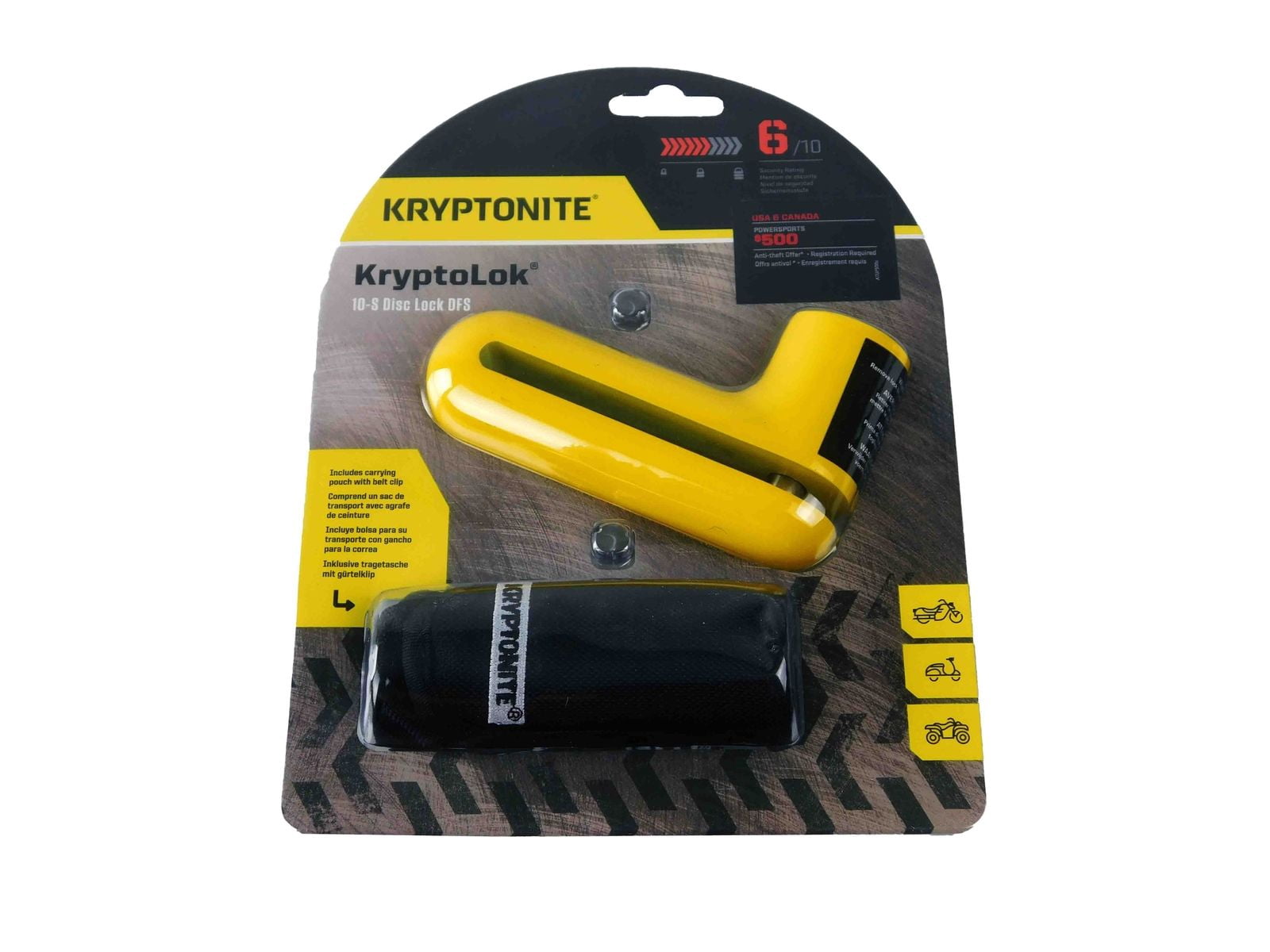 kryptonite kryptolok 10-s dfs bicycle security disc lock (yellow)
