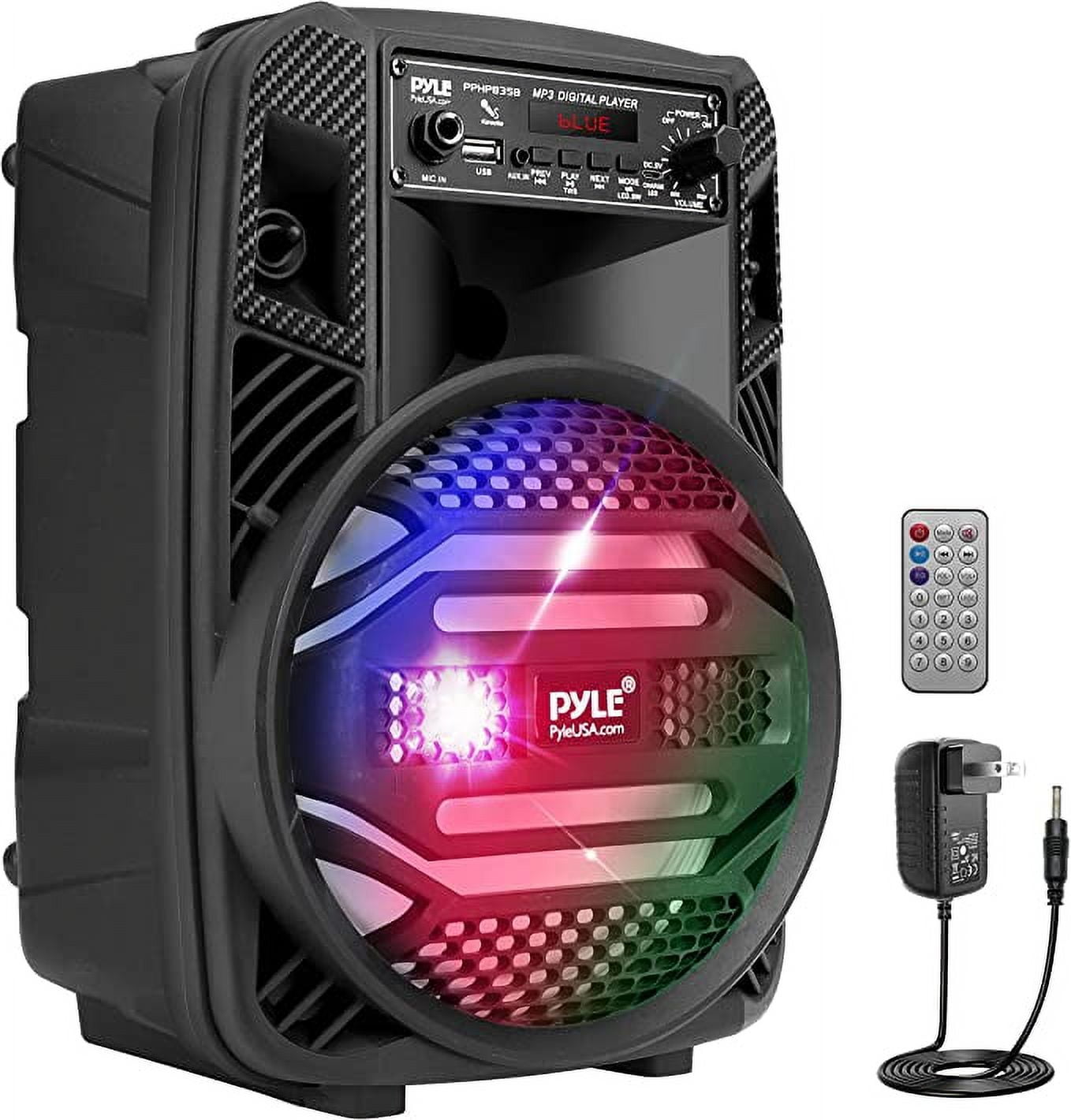 Pyle Portable Bluetooth PA Speaker - 300W Rechargeable Outdoor Bluetooth Speaker Portable PA System