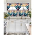 thumbnail image 5 of Blue Coastal Kitchen Curtains Swag Valance and Tier Curtains Set 36 Inch Length, Dolphin Summer Beach Nautical Ocean Rod Pocket Drape Panels Pair Swag Curtain for Bathroom/Cafe/Window, 5 of 6