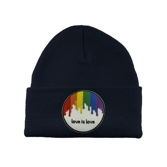 Gravity Threads Love is Love Paint Patch Cuffed Beanie - Navy