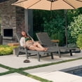 thumbnail image 3 of WestinTrends Malibu Chaise Lounge Outdoor, All Weather Poly Lumber Patio Pool Lounge Chairs with 5 Positions Backrest, Gray, 3 of 14