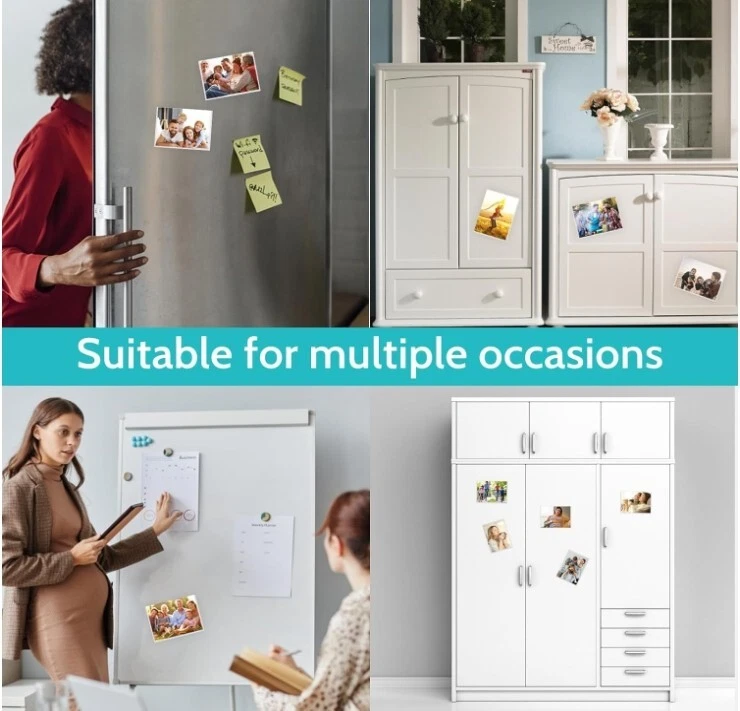 BUTTERFLY- 12 Pack 4X6 White Magnetic Picture Frames For Refrigerator With Clear Cover