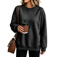 thumbnail image 2 of IAJDKMEK Sweatshirts for Women Loose Fit Round Neck — Long Sleeve Top, Fall Tops for Women Solid Casual Wear, 2 of 7