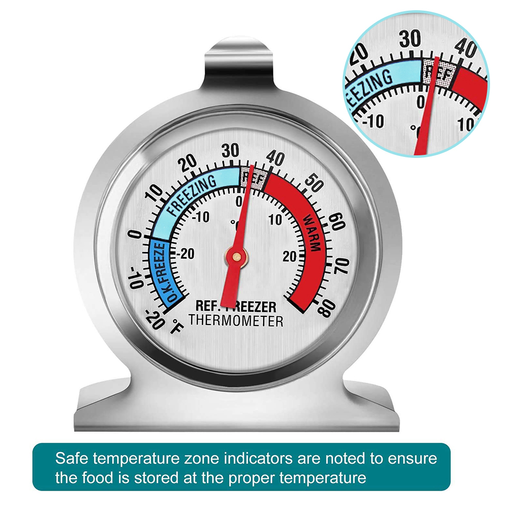 Dial Refrigerator Thermometer for Home Use with Hook and Panel Base  Wholesale Freezer Thermometer - China Fridge Thermometer, Refrigerator  Thermometer