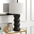 thumbnail image 2 of Evelyn&Zoe Carlin 27" Tall Ceramic Table Lamp with Fabric Shade in Matte Black/White, 2 of 6