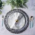 Ultmove 6 Pack 15" Black Round Woven Vinyl Placemats Non Slip Dining Table Placemats For Wedding
