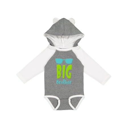 

Inktastic Big Brother Sunglasses Family - Blue Green Gift Baby Boy Long Sleeve Bodysuit
