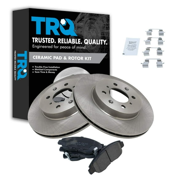 TRQ Front Premium Posi Ceramic Brake Pad & Rotor Kit for Honda Civic BKA10569 Fits select: 2003-2005 HONDA CIVIC LX, 2000 HONDA CIVIC EX
