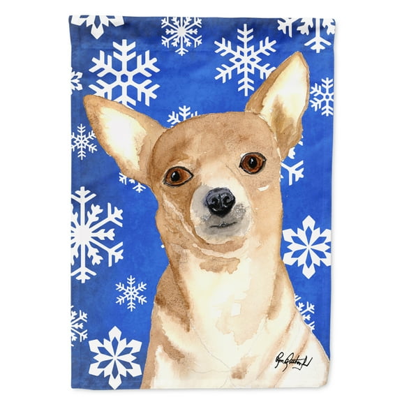 Carolines Treasures RDR3011-FLAG-PARENT White Snowflake Chihuahua Christmas Flag RDR3011GF multicolor