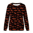 thumbnail image 4 of Taqqpue Halloween Shirts for Women Casual Crew Neck Long Sleeve Fall T Shirts Business Dressy Halloween Printed Blouse Tops, 4 of 5