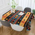 thumbnail image 2 of Yayeee Tablecloths 60" x 60" Rectangle Wrinkle Resistant Party Table Cover, Orange Geometric, 2 of 8
