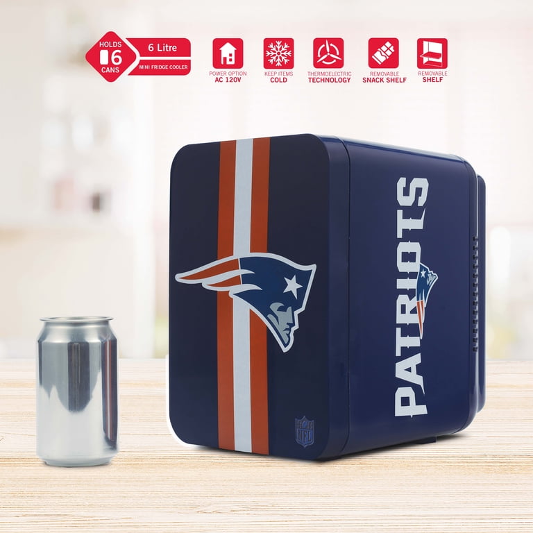NFL New England Patriots Mini Fridge, Nautical Blue, 4L, 6 Cans