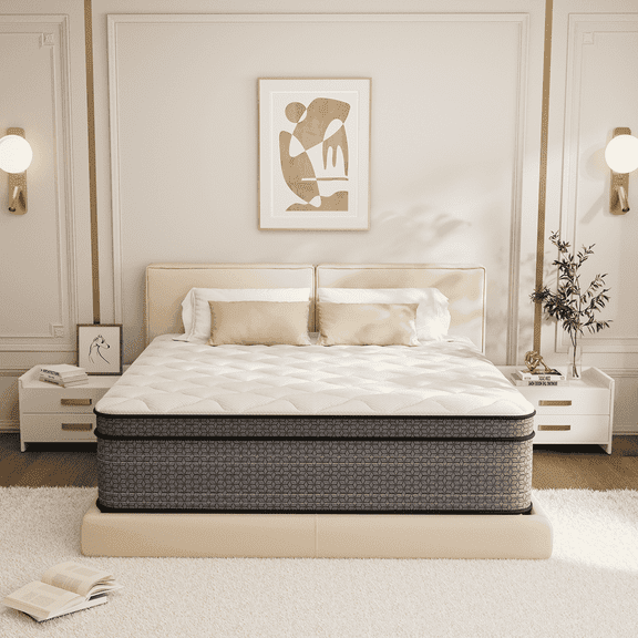 VQRking Full Size Mattress 10 Inch, Hybrid Full Mattress in a Box Gel Memory Foam with Pocket Springs, Medium Firm, Motion Isolation & Pressure Relief, CertiPUR-US